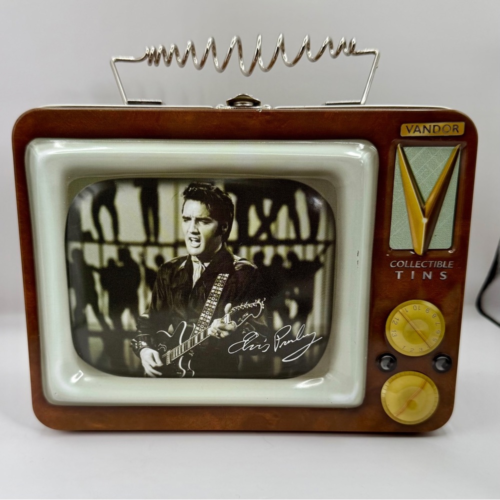 Vintage 1999 Vandor Elvis Presley Collectible Television‎ Tin/Lunch Box